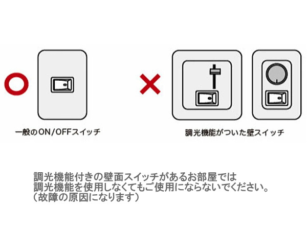 調光器使用不可