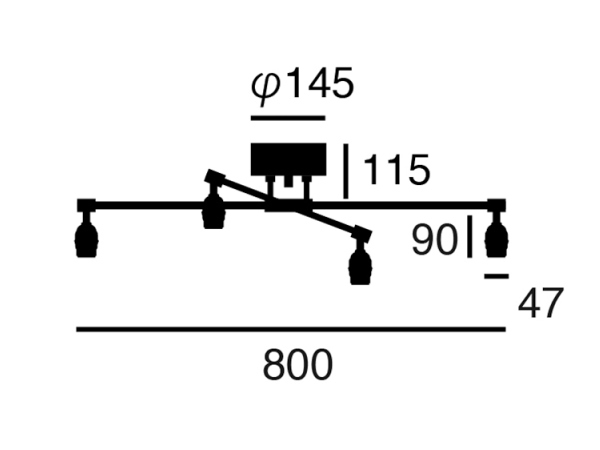 LAITTON-X（レイトンエックス）4灯シーリングランプ
