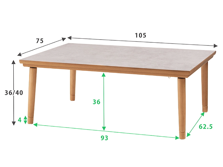 大理石調 フラットヒーター こたつ STONE ストーン