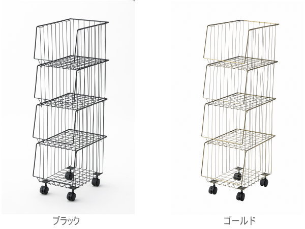 AKスタッキングワゴン 4段タイプ（キャスター付き）