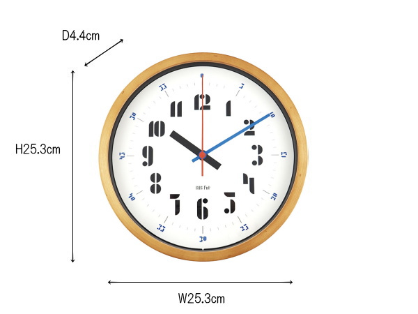 JOSCHMI ウォールクロック （ブルー）　バウハウス復活フォント（掛け時計）