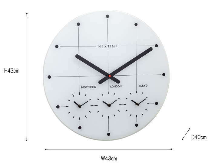 NEXTIME ネクスタイム BIG CITY ビッグシティ 掛け時計 世界時計 NXT-8197