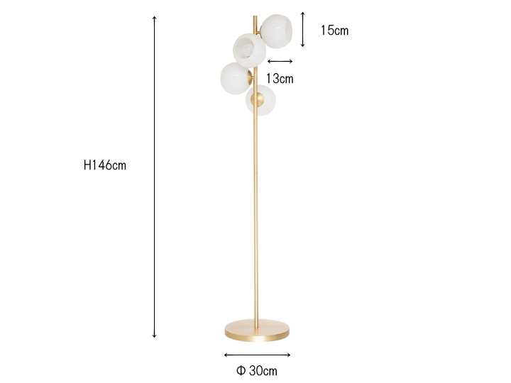 ビアリッツフロアランプ BIARRITZ FLOOR LAMP 4灯  GS-023 【HERMOSA】ハモサ