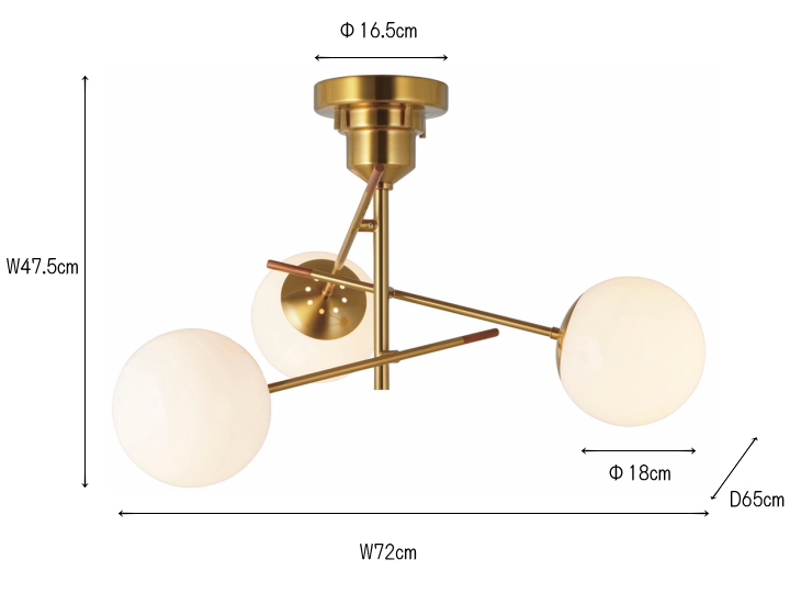 ドリット DRITT シーリングライト 3灯 LT-4405【INTERFORM】インターフォルム