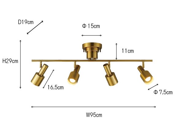 送料無料 FERDI（フェルディ）4灯シーリングライト 【INTERFORM