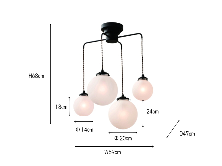ORELIA C（オレリアC）4灯 ガラスペンダントライト LT1948【INTERFORM】インターフォルム
