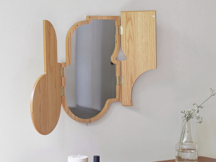 ソルティール ウォールミラー SORTIR MIRROR 扉付き 壁掛け鏡 HM-4571 【INTERFORM】 インターフォルム