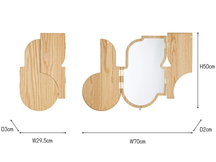 ソルティール ウォールミラー SORTIR MIRROR 扉付き 壁掛け鏡 HM-4571 【INTERFORM】 インターフォルム