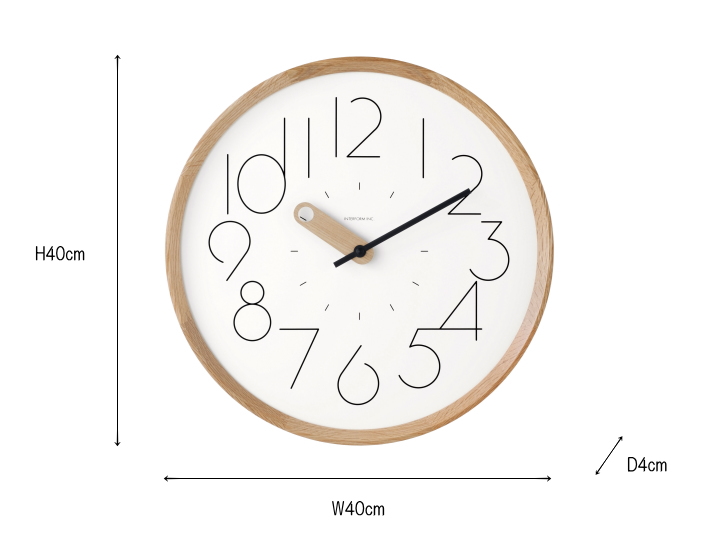 トゥオミ ウォールクロック TUOMI WALL CLOCK CL-4678【INTERFORM】インターフォルム　サイズ