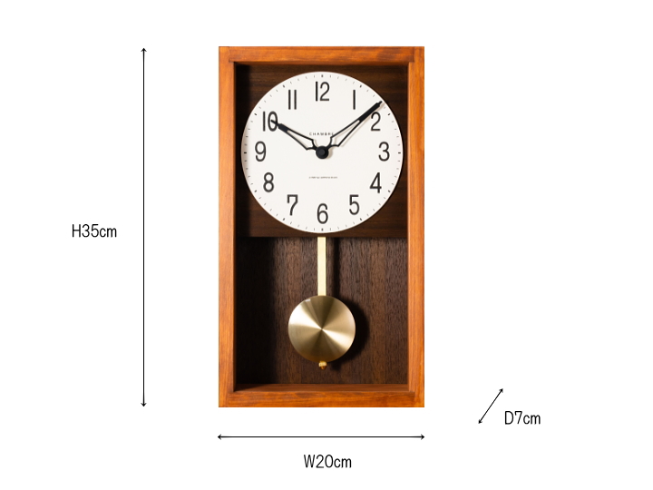 ひのき ペンデュラム クロック HINOKI PENDULUM CLOCK CH-033BR/CB 【INTERZERO】インターゼロ サイズ
