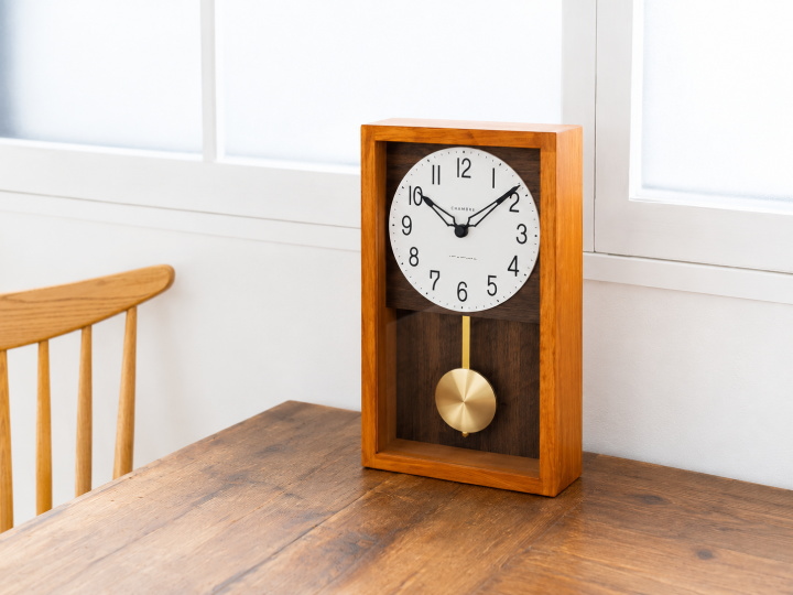 ひのき ペンデュラム クロック HINOKI PENDULUM CLOCK CH-033BR/CB 【INTERZERO】インターゼロ 置き時計イメージ