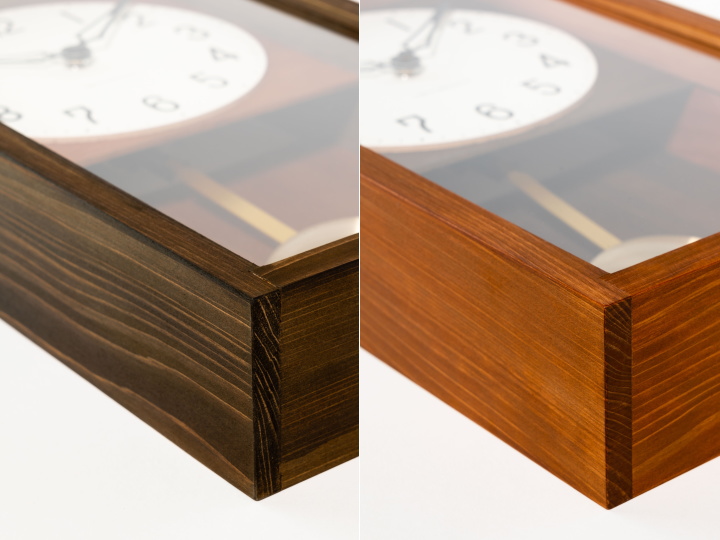ひのき ペンデュラム クロック HINOKI PENDULUM CLOCK CH-033BR/CB 【INTERZERO】インターゼロ 色の比較