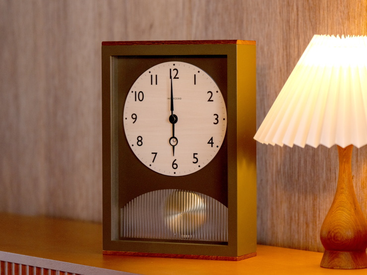 アーチの振り子時計 ARCH PENDULUM CLOCK CH-066BR/GY【INTERZERO】インターゼロ ブラウン正面