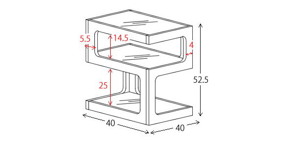 ARCA（アルカ） ガラスサイドテーブル（3段タイプ）