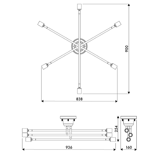 CYMRIC キムリック 6灯 シーリングライト 【TIC】