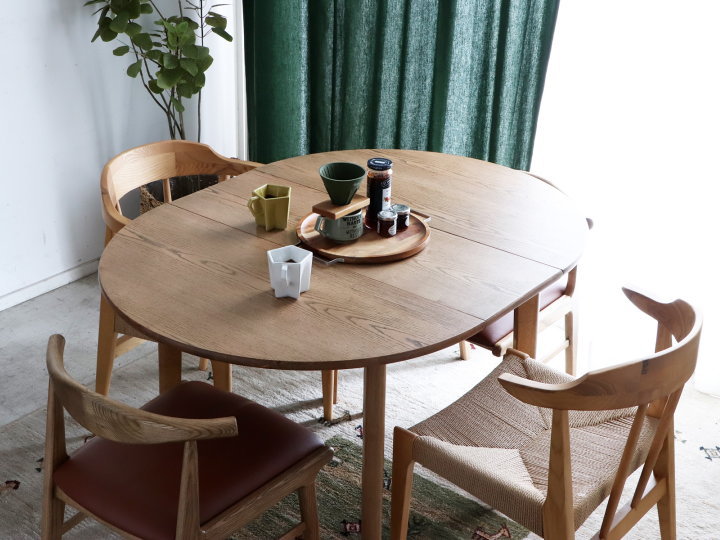 アルグ90 円形伸張 ダイニングテーブル ARGU90 DINING TABLE