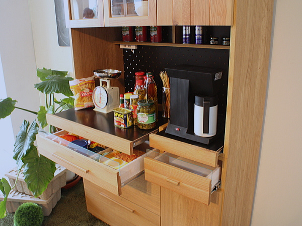 完成品 OKUTA（オクタ）105cm幅ナチュラルダイニングボード・食器棚