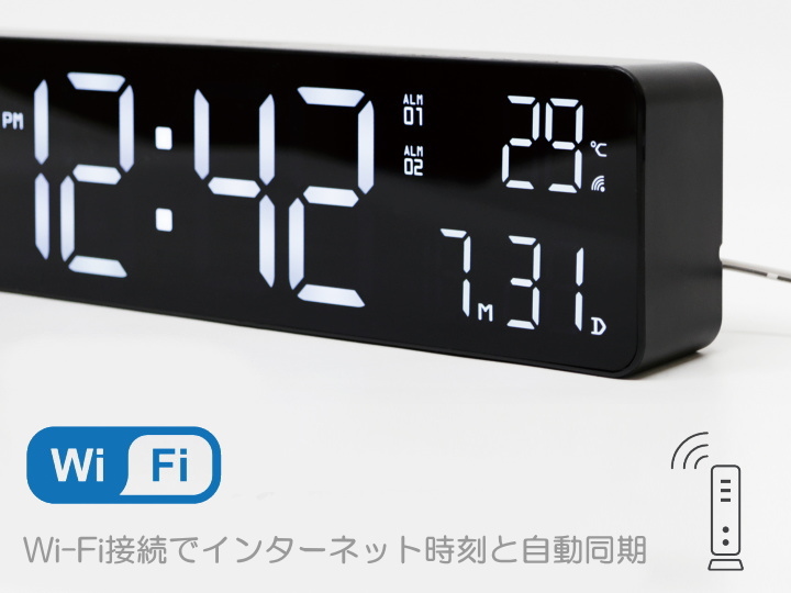 LED Wi-Fiクロックブエノ LED CLOCK BUENO 置き掛け兼用 SLW426 SLOWER（スロウワー）