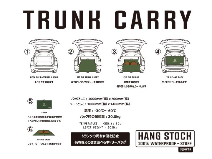 TRUNK CARRY（トランクキャリー）ハングストック キャリーバッグシート