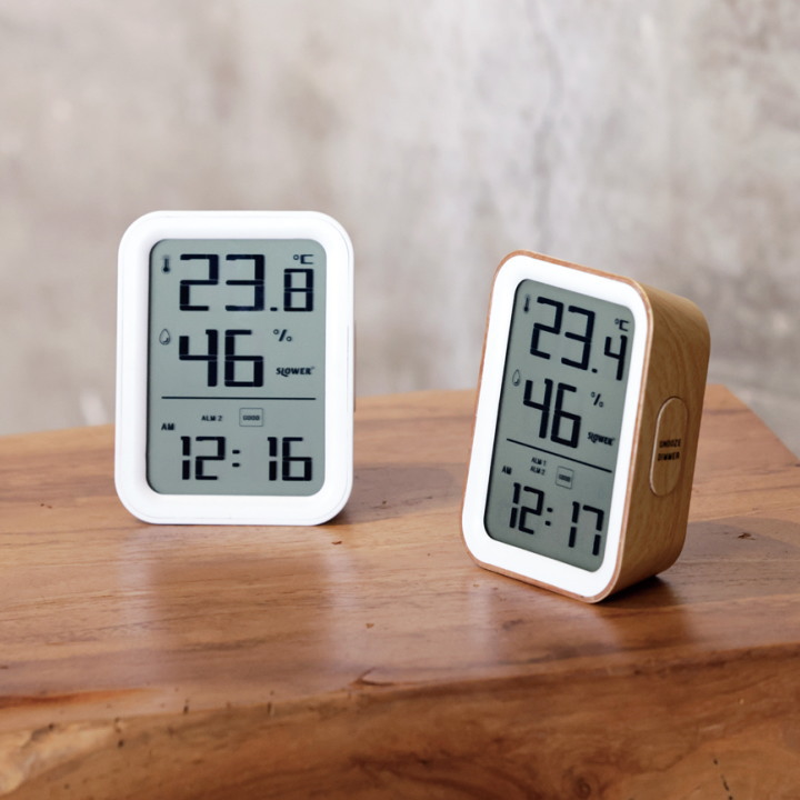 LCD ハイグロ サーモグラフ クロック バズ PAZ 温湿度計 置き時計  SLW424 SLW425 SLOWER（スロウワー）