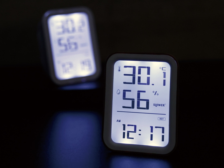 LCD ハイグロ サーモグラフ クロック バズ PAZ 温湿度計 置き時計  SLW424 SLW425 SLOWER（スロウワー）
