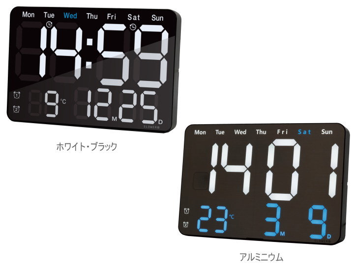 LED クロック ビエント LED CLOCK VIENTO 置き掛け兼用 SLW368 SLOWER(スロウワー)