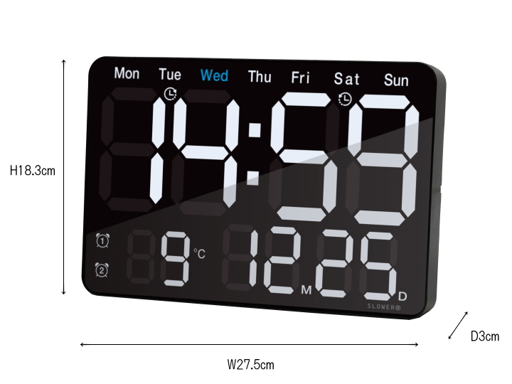 LED クロック ビエント LED CLOCK VIENTO 置き掛け兼用 SLW368 SLOWER(スロウワー)