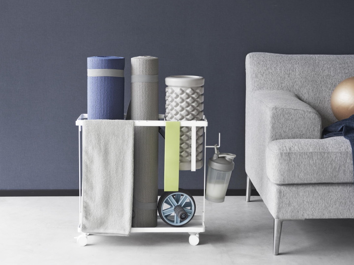 TOWER タワー キャスター付きフィットネスグッズ収納ラック 1989 1990 山崎実業