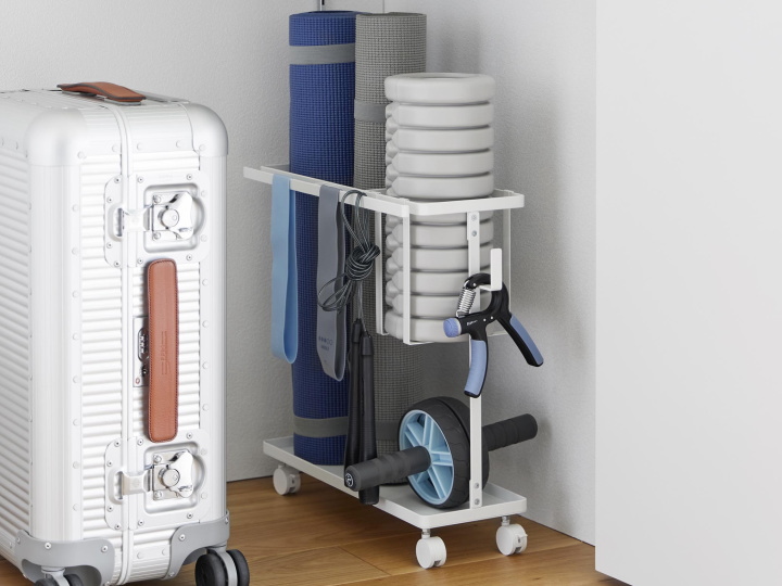 TOWER タワー キャスター付きフィットネスグッズ収納ラック 1989 1990 山崎実業