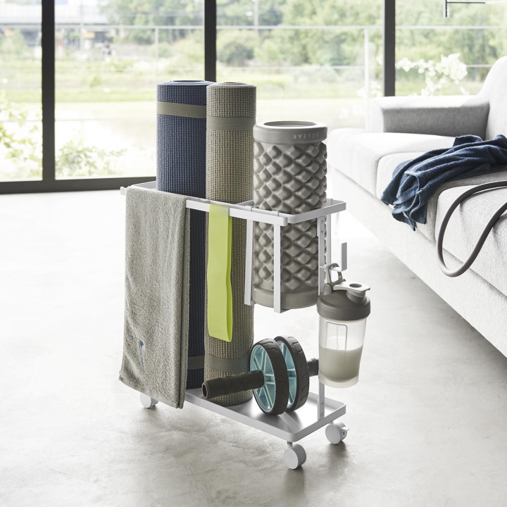 TOWER タワー キャスター付きフィットネスグッズ収納ラック 1989 1990 山崎実業